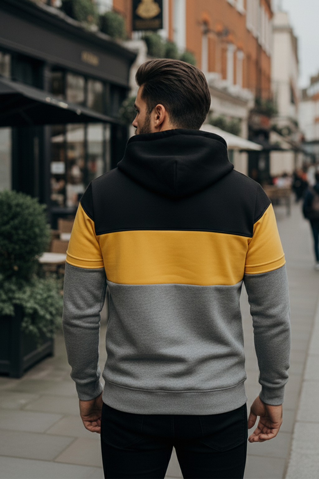 Hoodie | Erik – Svart/Gul/Grå