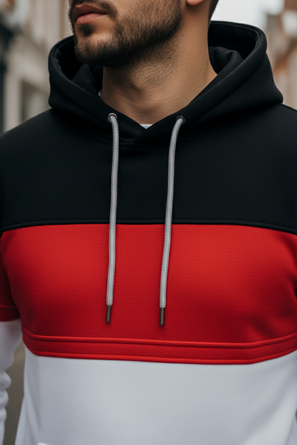 Hoodie | Johan – Svart/Röd/Vit